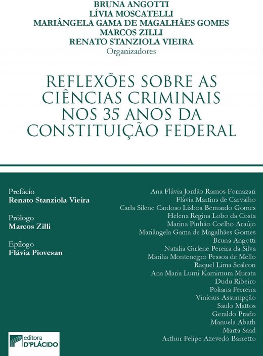 Capa de Reflexões sobre as ciências criminais nos 35 anos da Constituição Federal